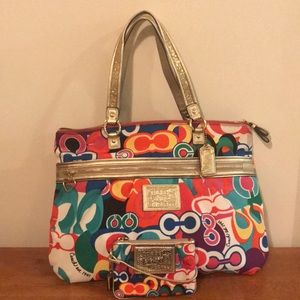 Coach Poppy bag and Wristlet